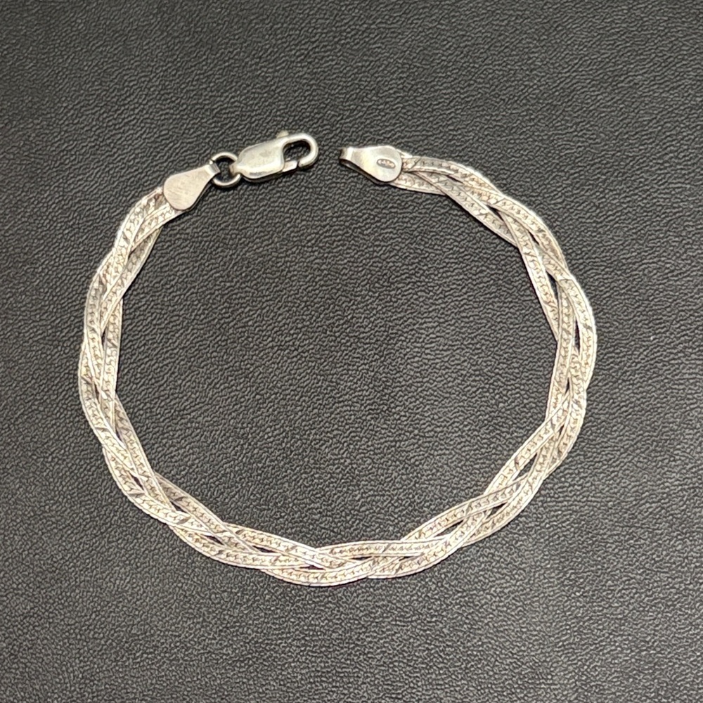 Italy 925 Sterling Silver Braided Bracelet